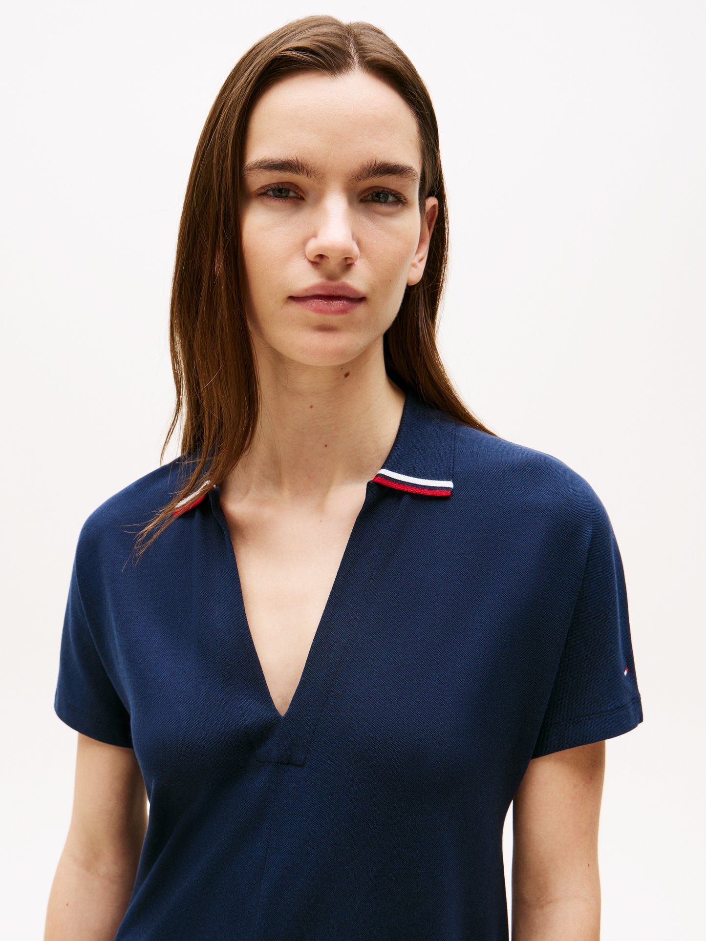 Tommy Hilfiger Lyocell Tipping Open Polo Dress