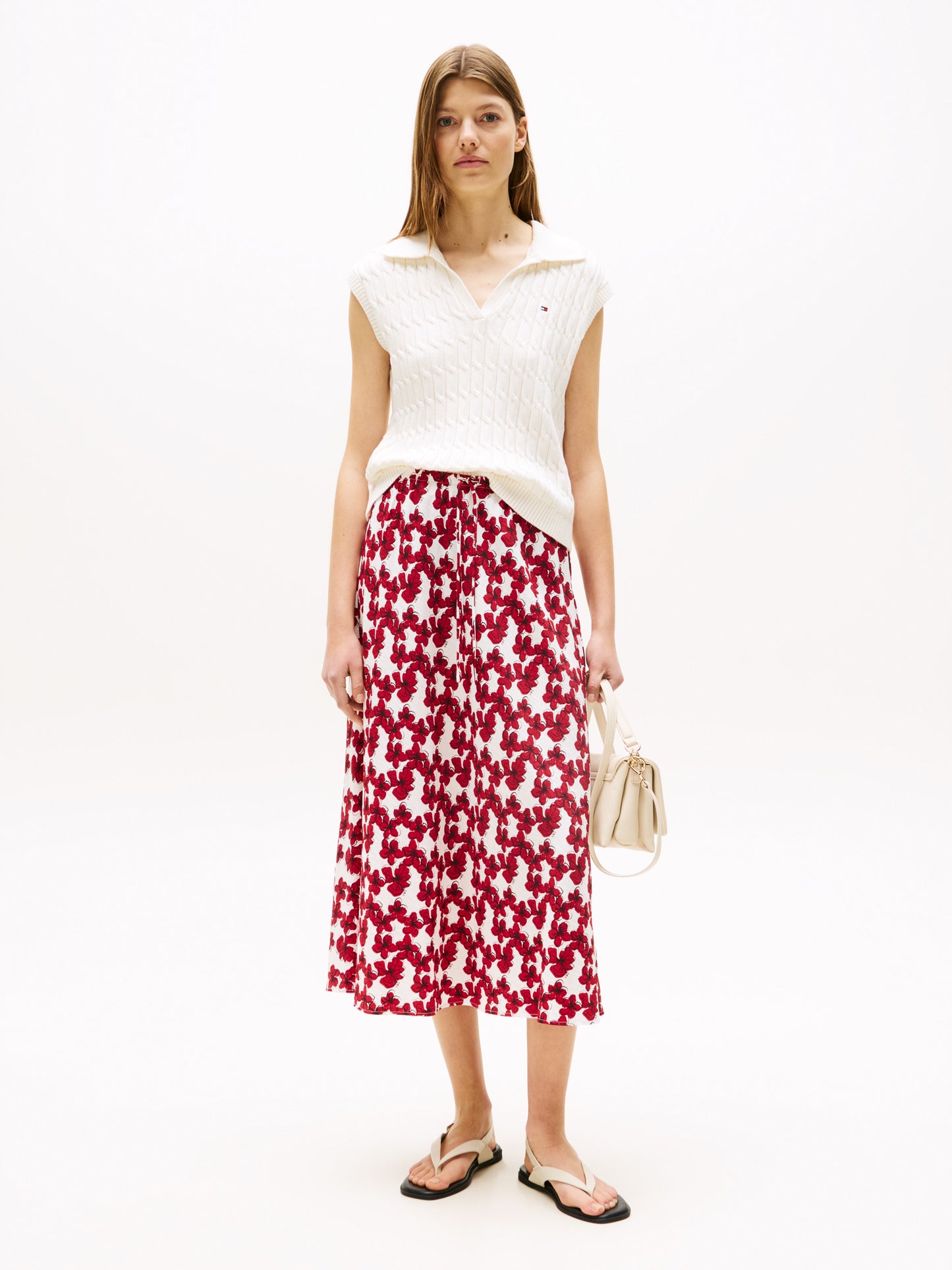 Tommy Hilfiger Textured Midi Bias Skirt