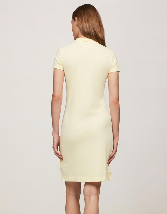 Tommy Hilfiger Slim S/S Polo Dress Lemon Twist