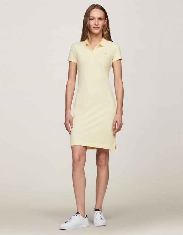 Tommy Hilfiger Slim S/S Polo Dress Lemon Twist